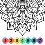Mandala Color by Number - Anti-Stress Coloring