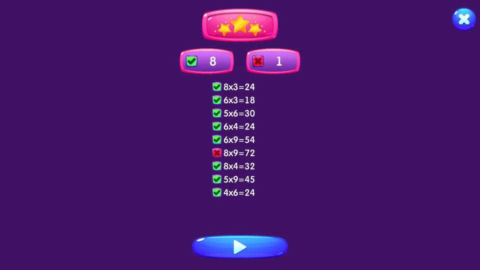 Multiplication Table Math Game — 3